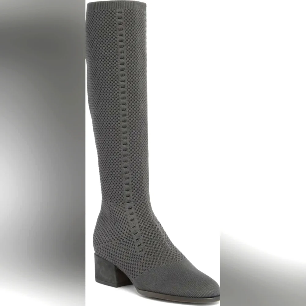 Eileen Fisher Charcoal Heeled Boots - Picture 1 of 12
